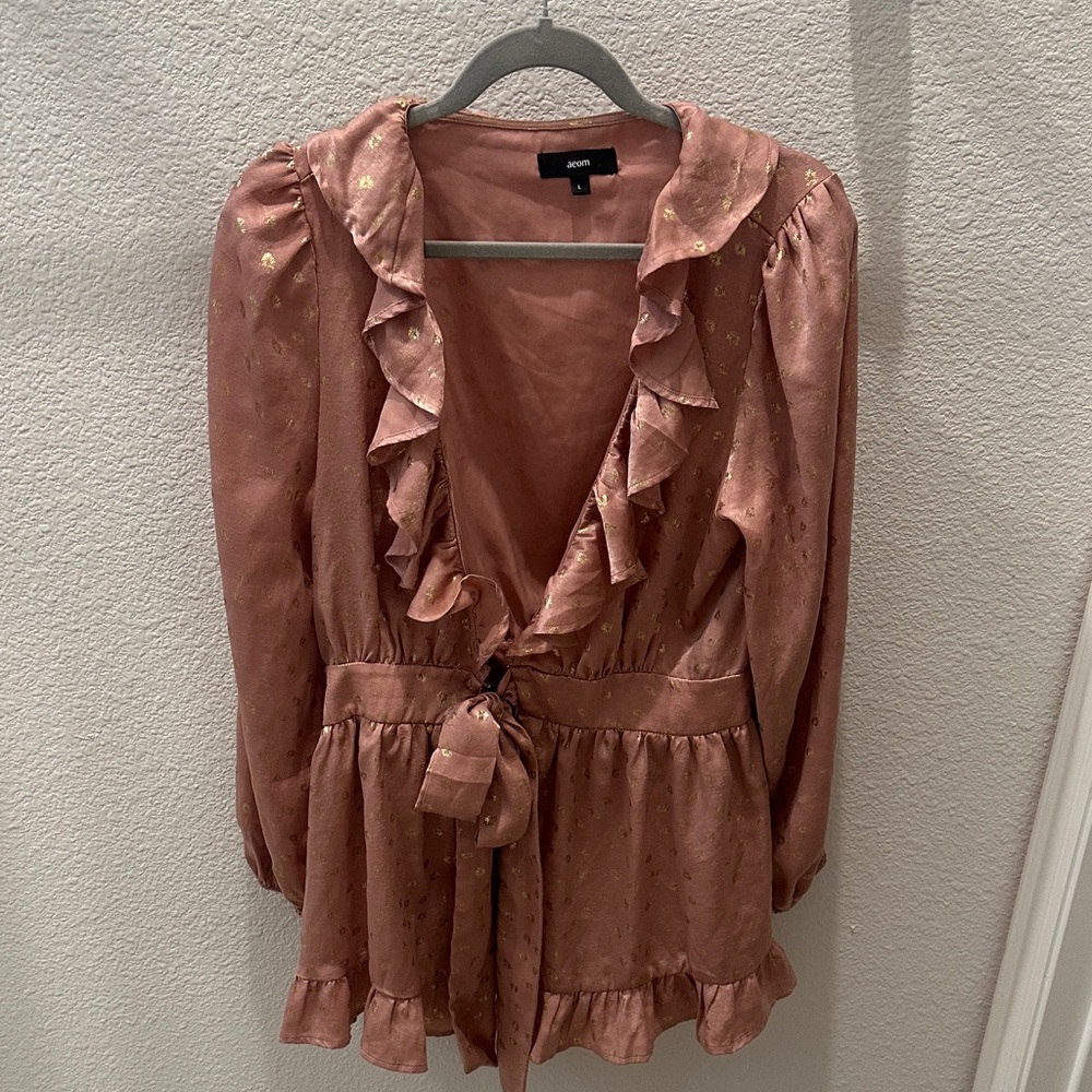 Elegant Ruffled Blouse in Pink by ASTR
